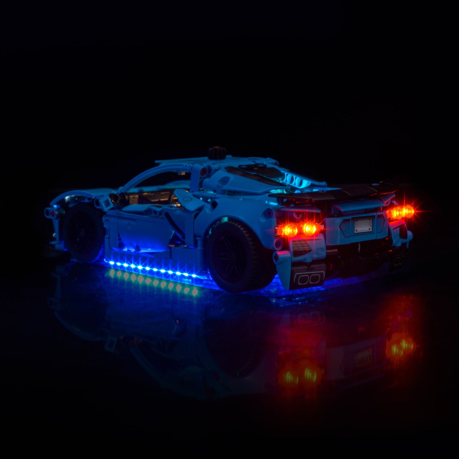 BrickBling Lichtset für LEGO Technic Chevrolet Corvette Stingray Blau 42217