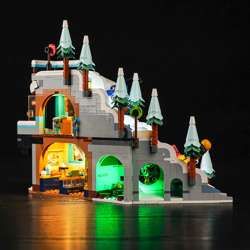 Kit d'éclairage BrickBling pour la piste de ski et le café LEGO Holiday 41756
