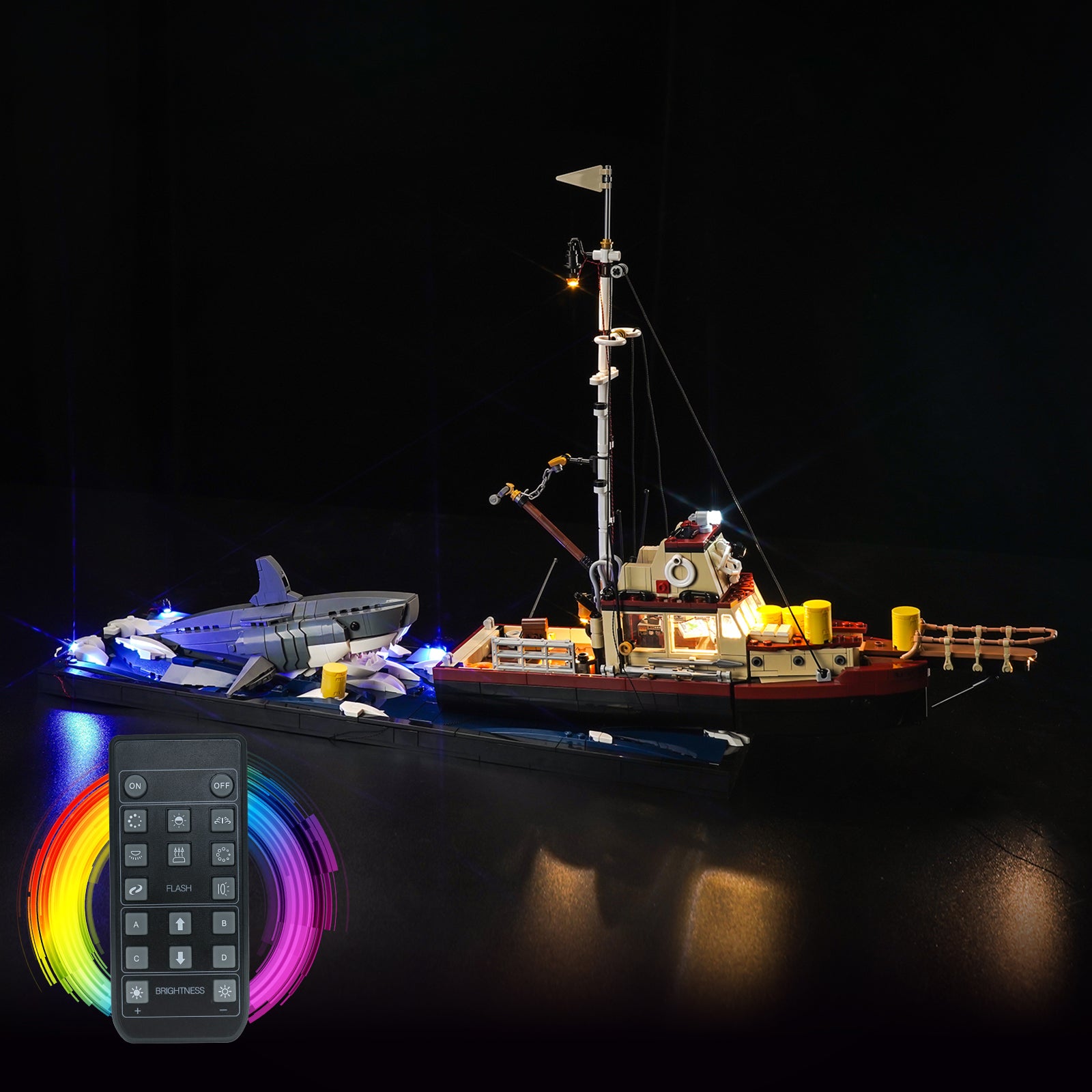 BrickBling Light Kit for LEGO Ideas Jaws 21350 Remote Control Version