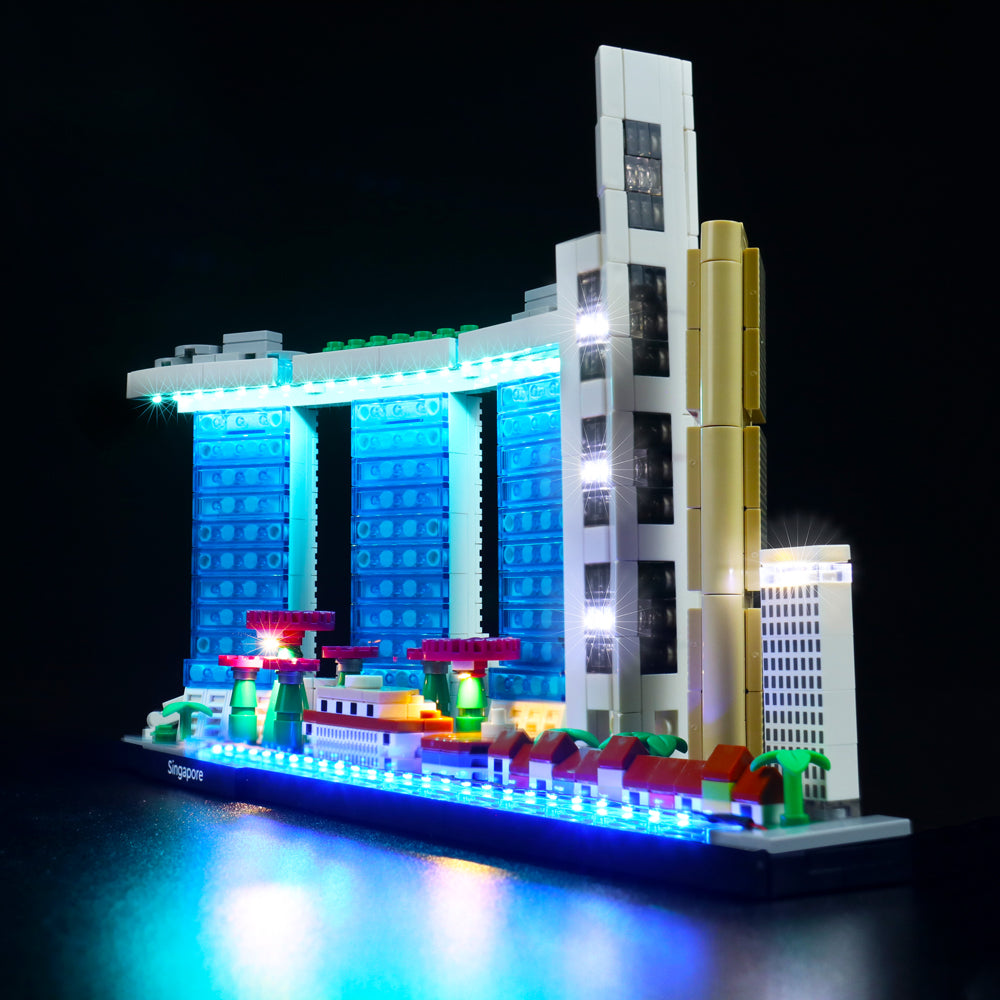 Kit d'éclairage BrickBling pour LEGO Skyline Series Singapour 21057