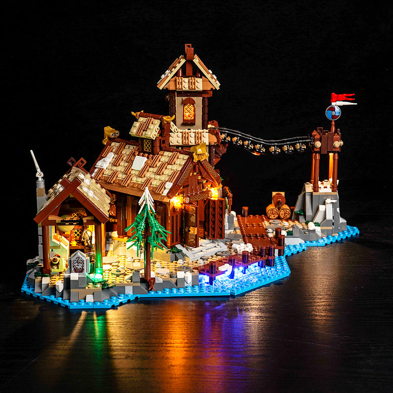 BrickBling Lichtset für LEGO Wikingerdorf 21343