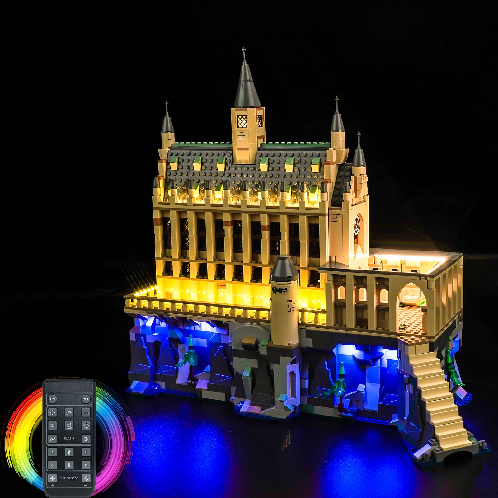 BrickBling Light Kit for LEGO Hogwarts Castle: The Great Hall 76435 Remote Control Version