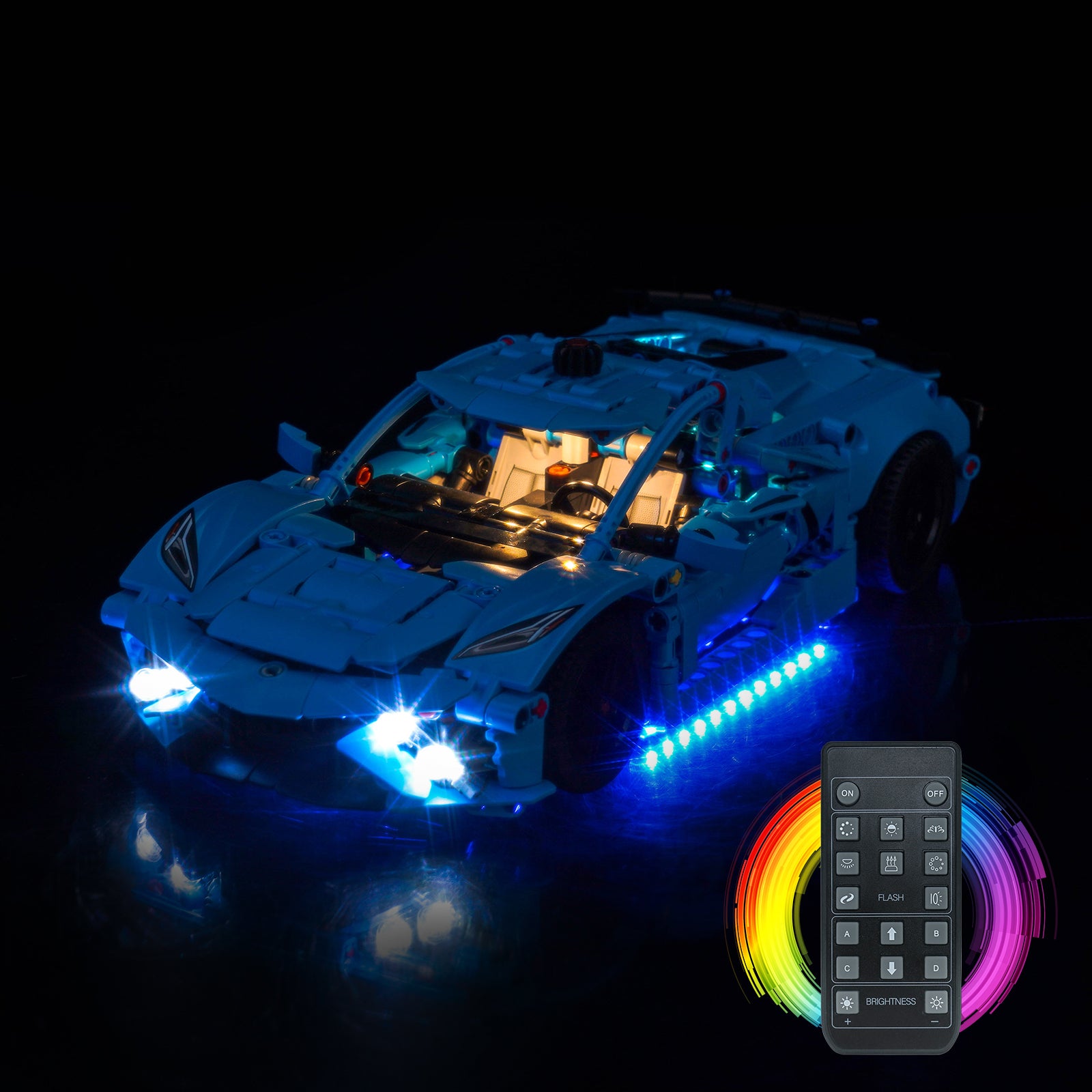 BrickBling Light Kit for LEGO Technic Chevrolet Corvette Stingray Blue 42217