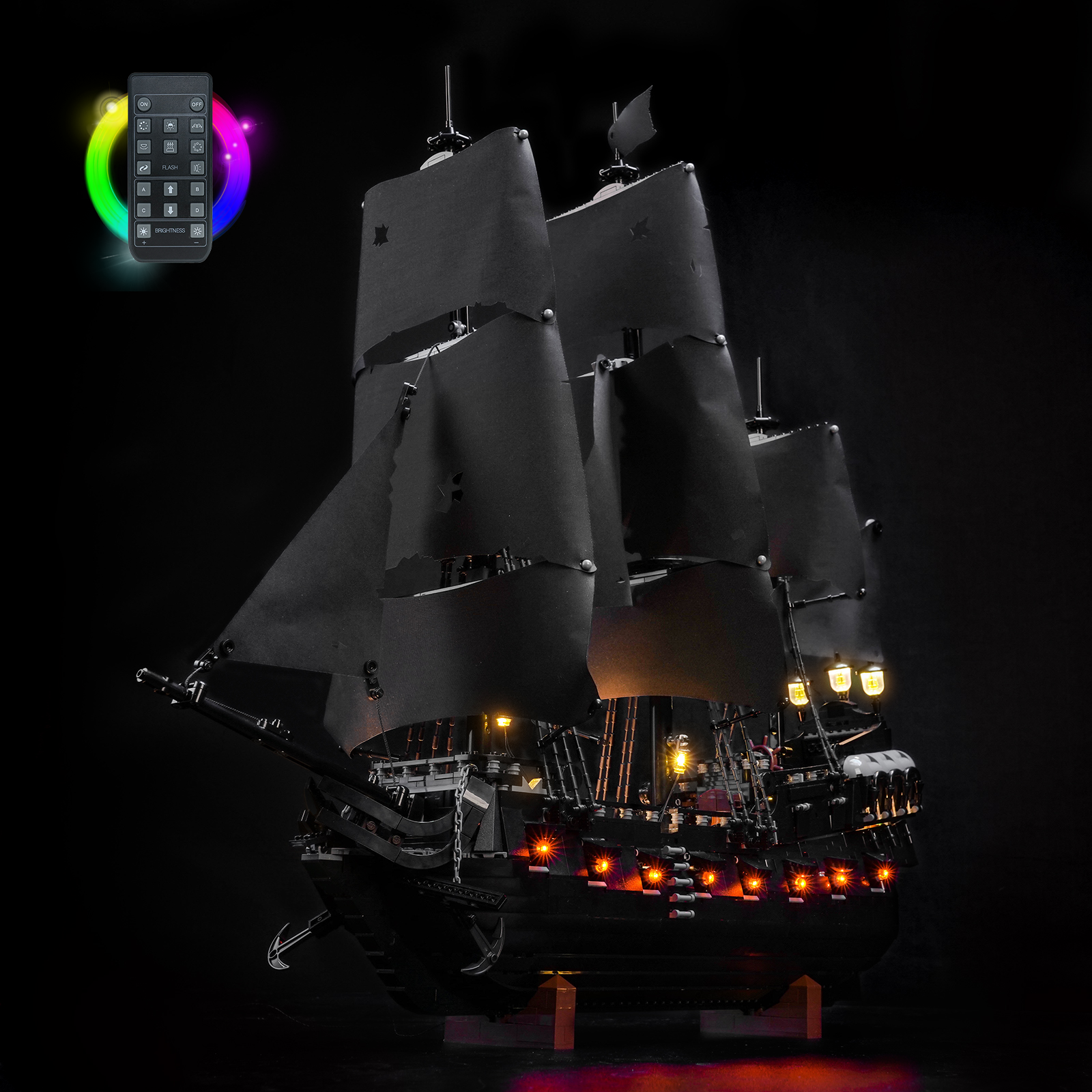 Kit d'éclairage BrickBling pour LEGO Icons Le bateau pirate du capitaine Jack Sparrow 10365