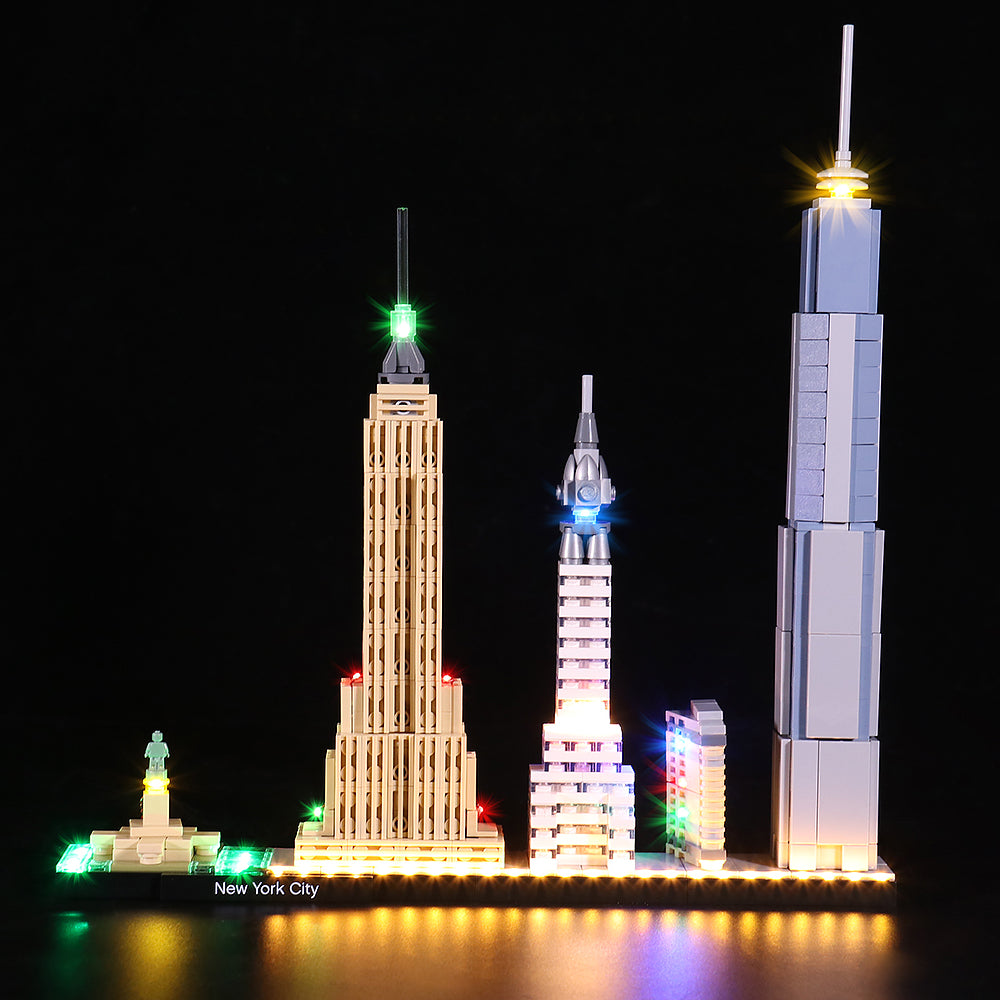 BrickBling Lichtset für LEGO City Skyline Serie New York 21028