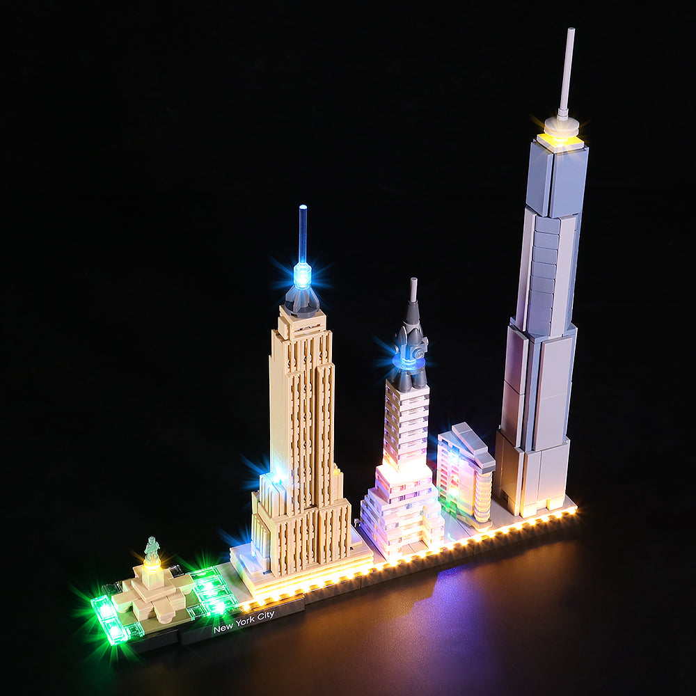 BrickBling Lichtset für LEGO City Skyline Serie New York 21028
