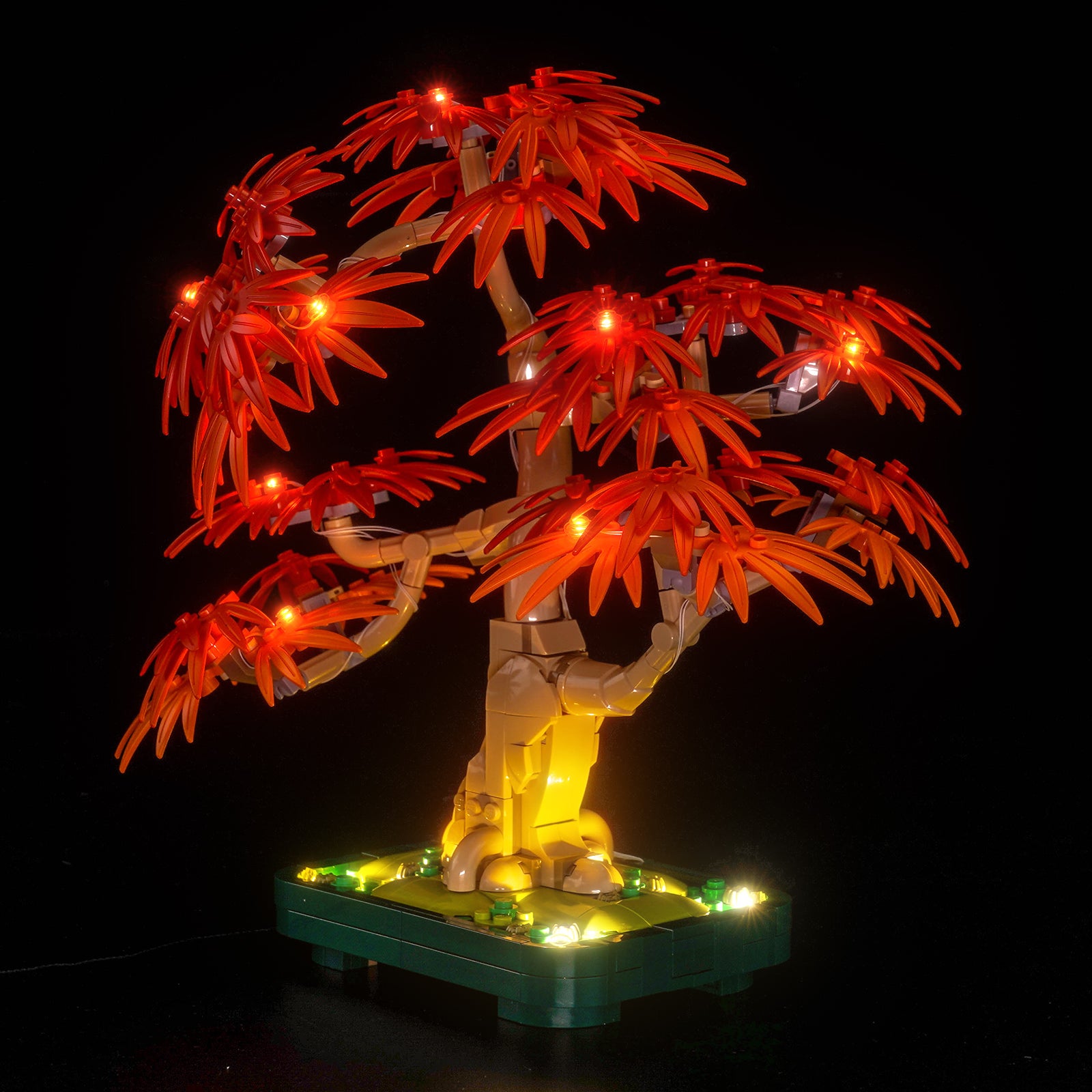 Kit d'éclairage BrickBling pour LEGO The Botanical Collection Bonsaï érable rouge japonais 10348 Version améliorée