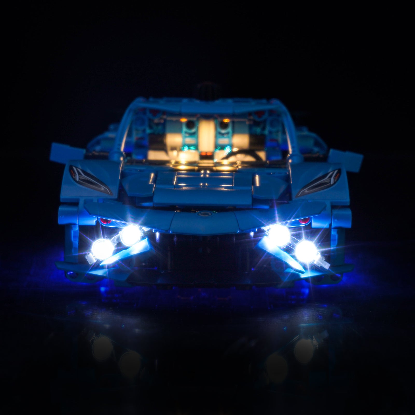 BrickBling Lichtset für LEGO Technic Chevrolet Corvette Stingray Blau 42217