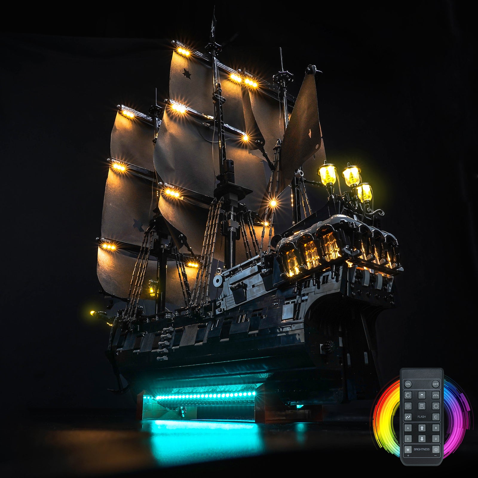 Kit d'éclairage BrickBling pour LEGO Icons Le bateau pirate du capitaine Jack Sparrow 10365