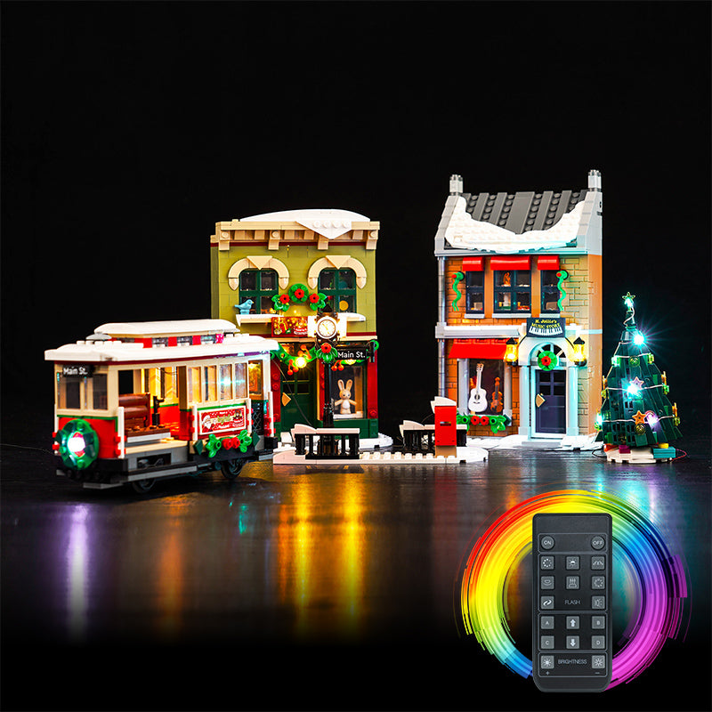 BrickBling Lichtset für LEGO Holiday Main Street 10308 Fernbedienungsversion