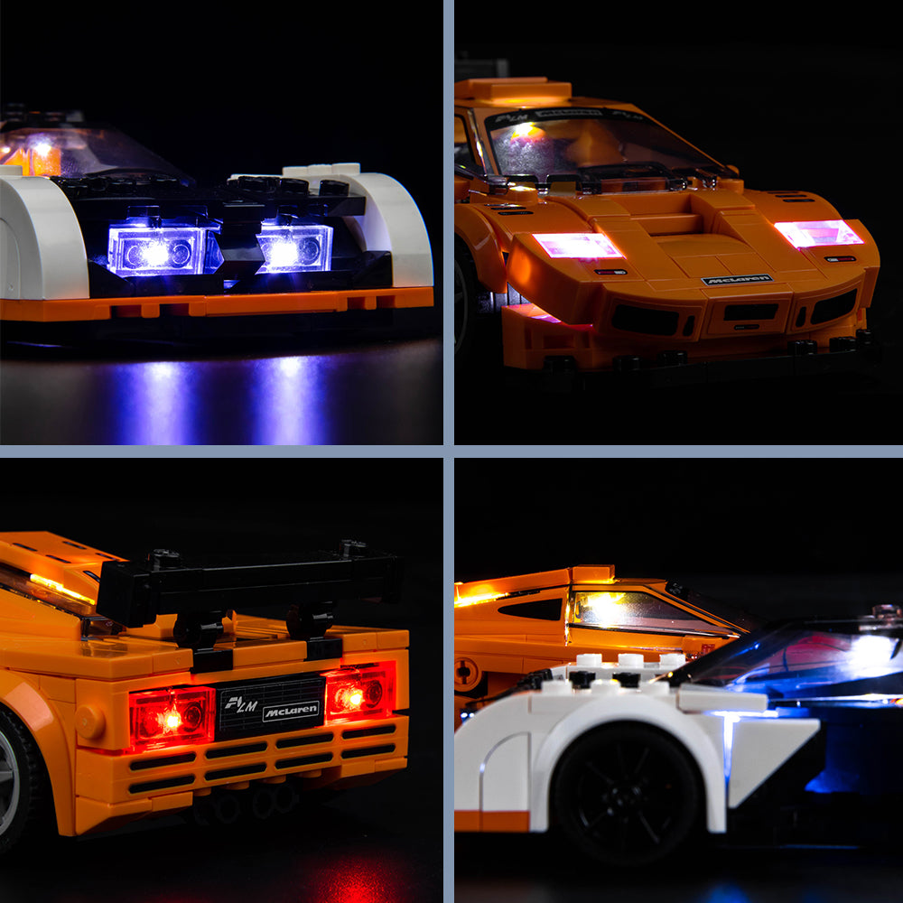 BrickBling Lichtset für LEGO Speed ​​Champions McLaren Solus GT &amp; McLaren F1 LM 76918