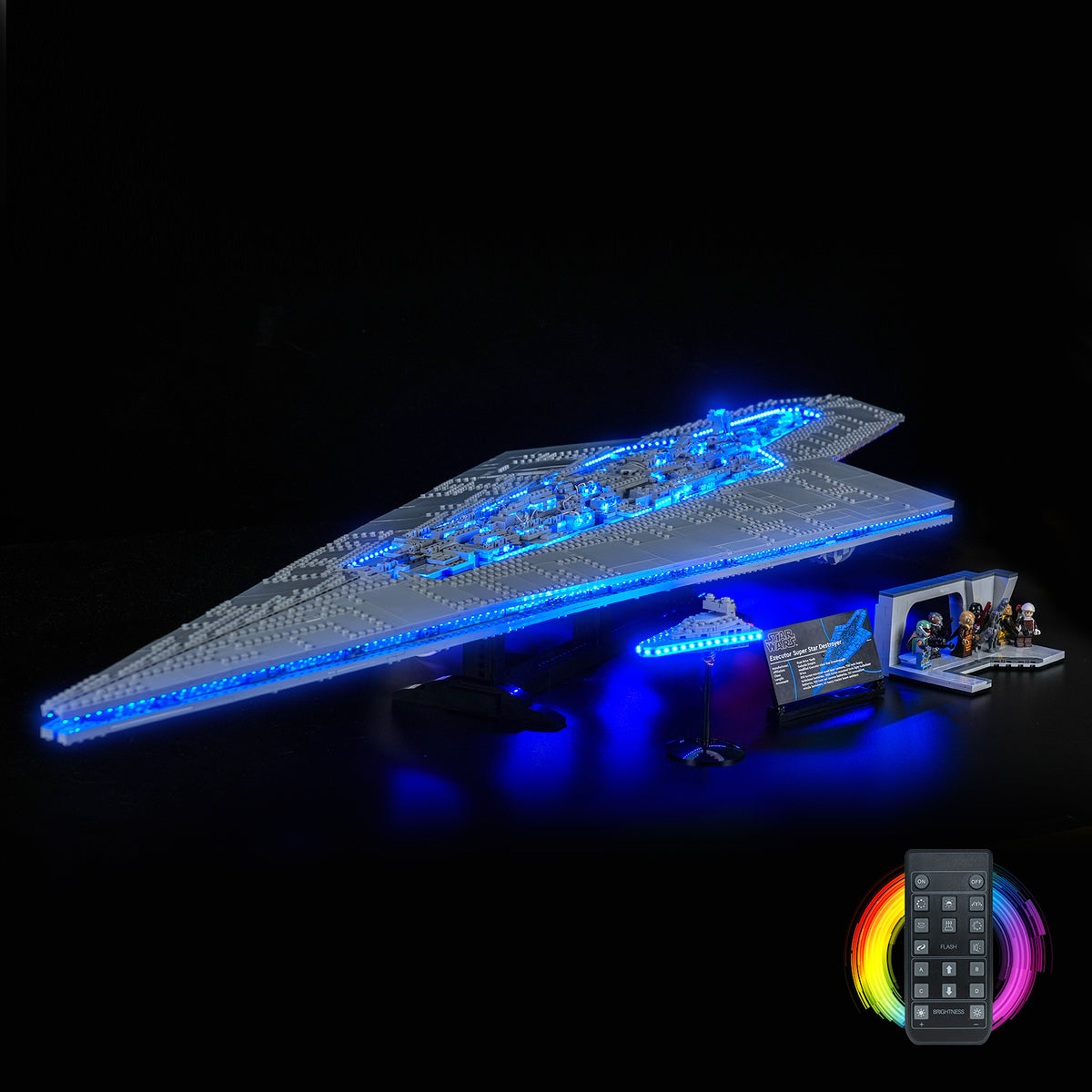 BrickBling LED Light Kit for LEGO Star Wars Executor Super Star Destroyer 75457 Remote Control Version