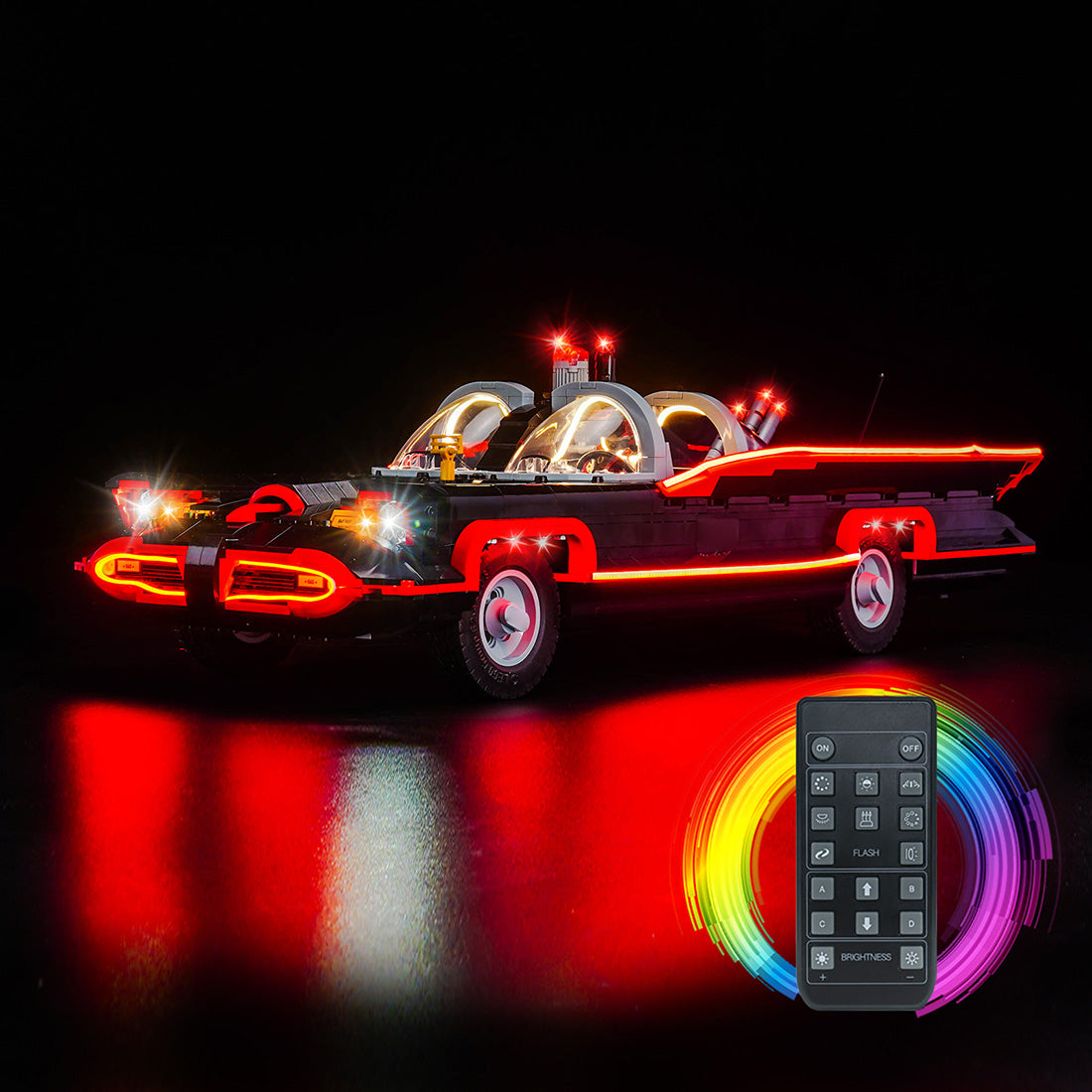 BrickBling Light Kit for LEGO Batman™: The Classic TV Series Batmobile™ 76328 Remote Control Version
