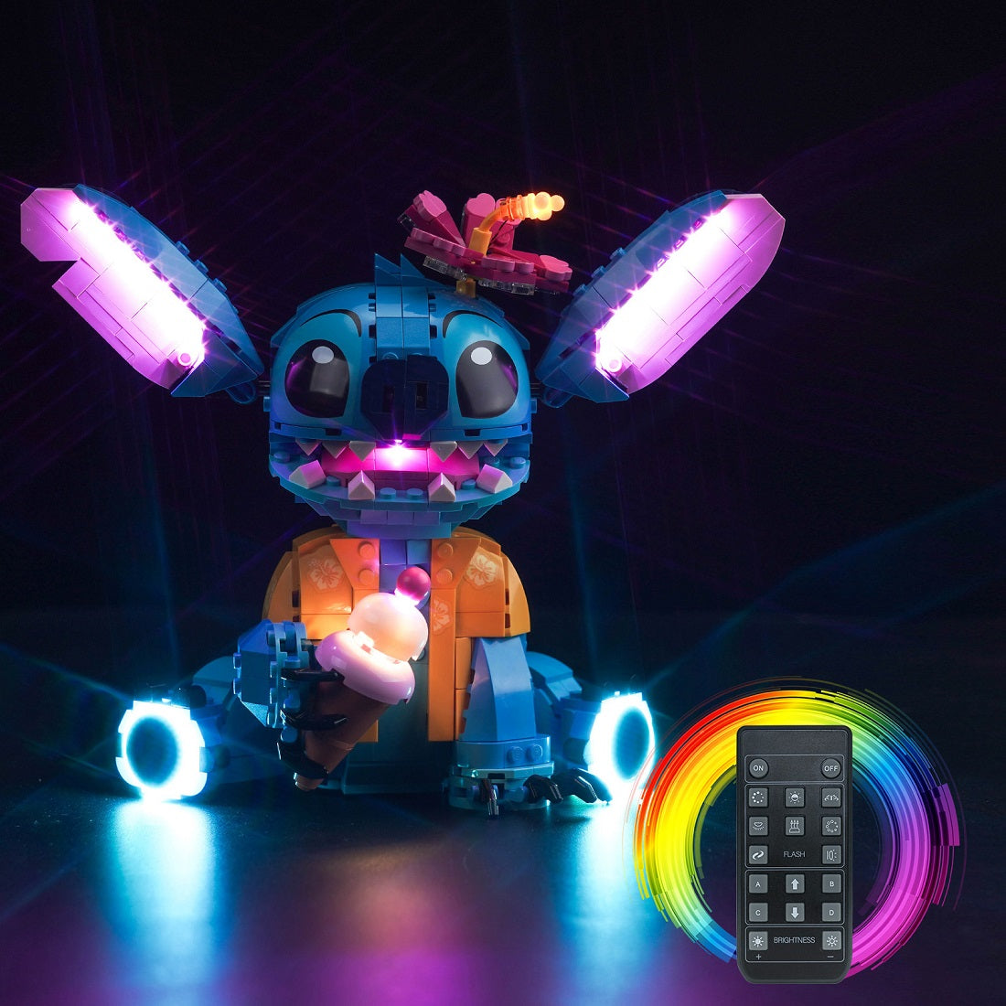 BrickBling Light Kit for LEGO Disney Stitch 43249 Remote Control Version