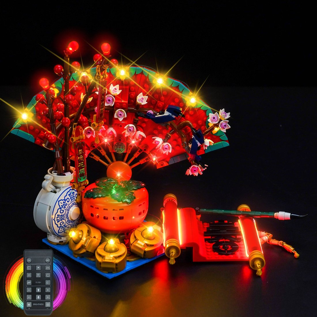 BrickBling Light Kit for LEGO Good Fortune 80117 Remote Control Version