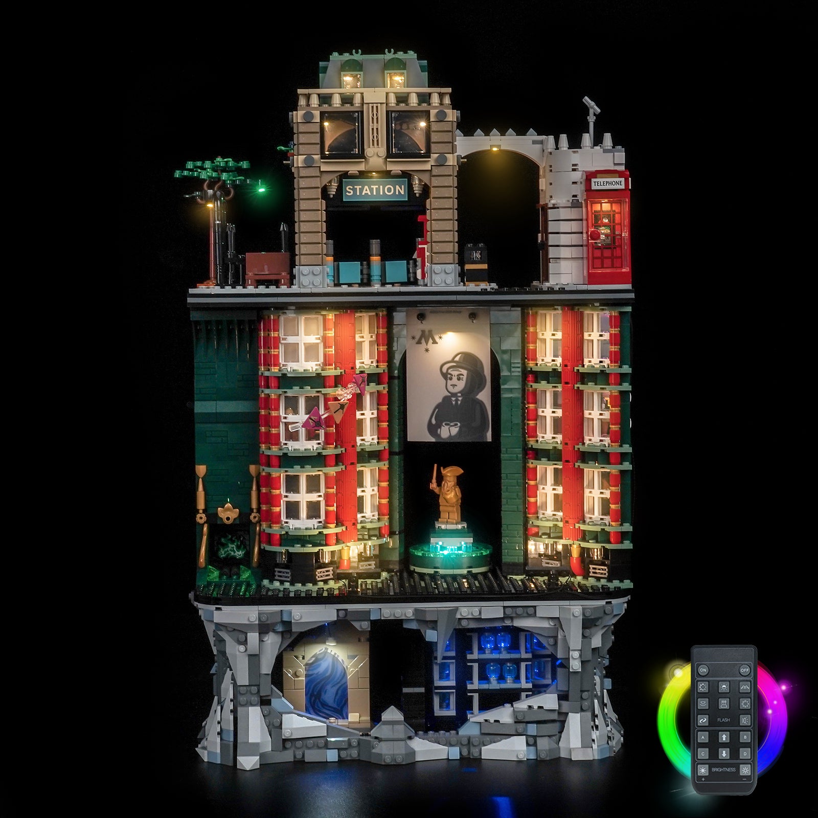 BrickBling Light Kit for LEGO Harry Potter The Ministry of Magic Collectors Edition 76476 – Remote Control Version Full View