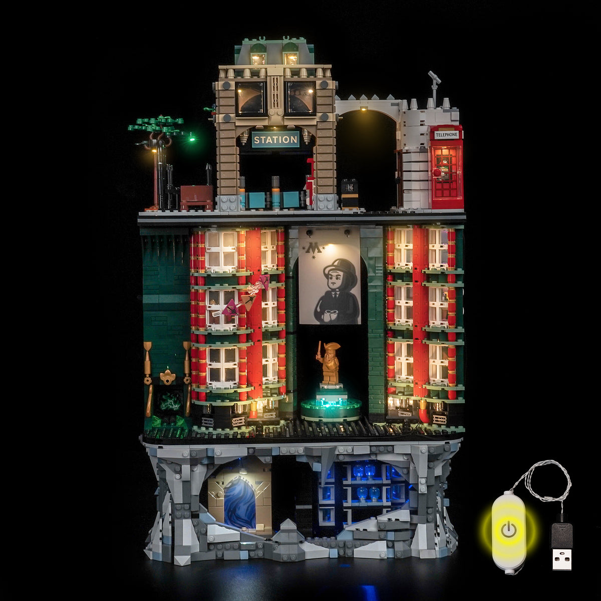 BrickBling Light Kit for LEGO Harry Potter The Ministry of Magic Collectors Edition 76476 – Touch Switch Version Full View