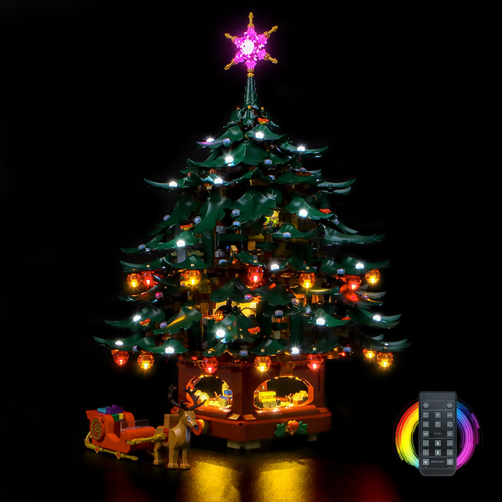 BrickBling Light Kit for LEGO Icons Family Christmas Tree 41843 Remote Control Version