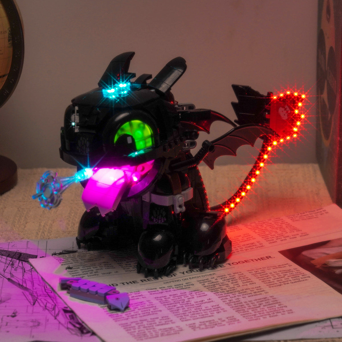 BrickBling Light Kit for LEGO Icons How to Train Your Dragon Toothless 10375 Upgraded Remote Version