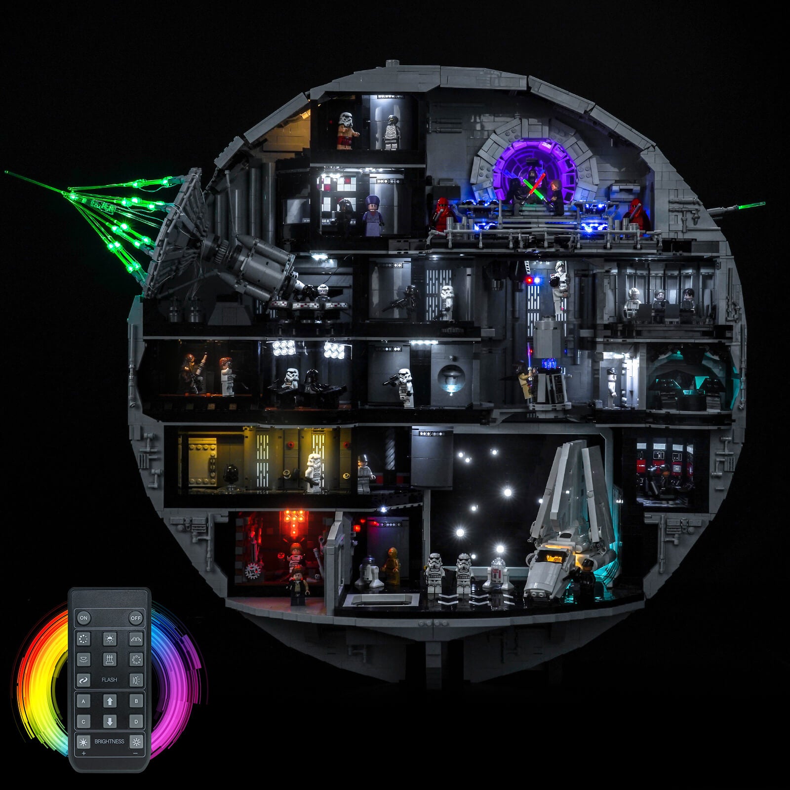 BrickBling Light Kit for LEGO Star Wars Death Star 75419 Remote Control Version