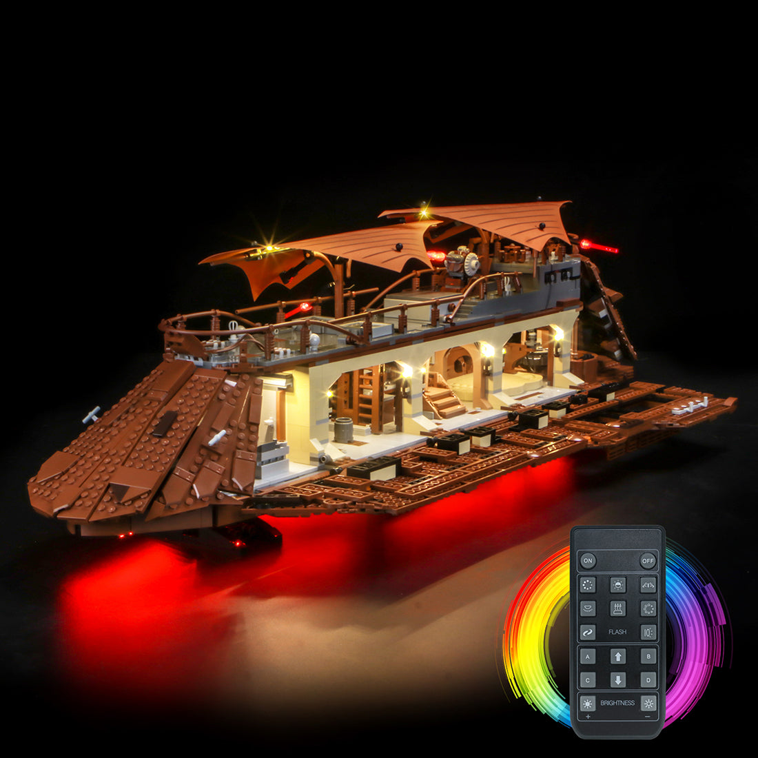 LED Light Kit for LEGO Star Wars Jabba's Sail Barge™ 75397 Remote Control Version