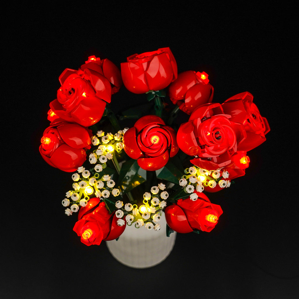 Red Rose Flower Brick Set – Toy Brick Lighting