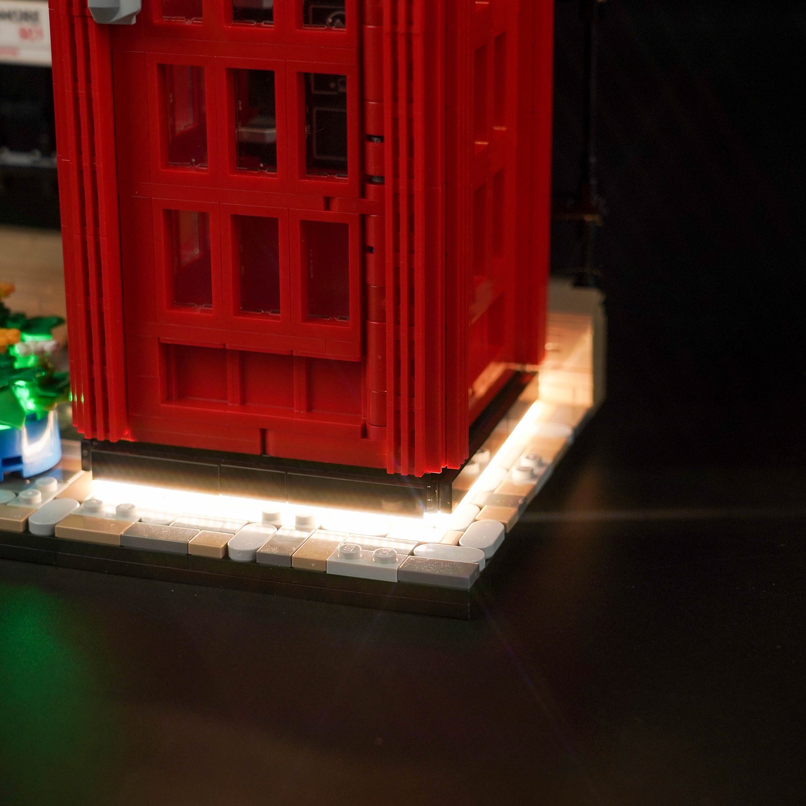Detail of BrickBling LED Light Kit for LEGO Ideas Red London Telephone Box 21347