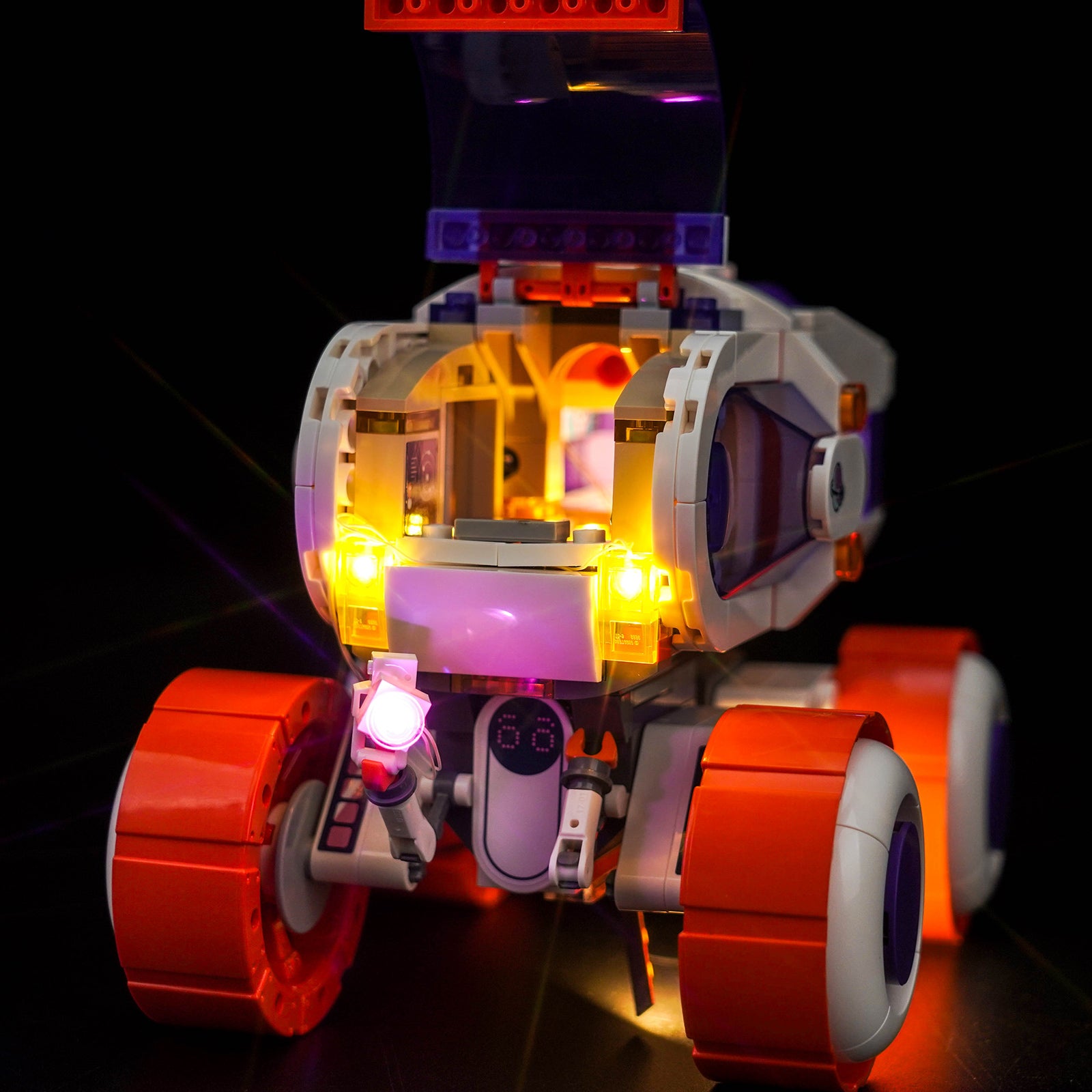 Lighting Effect Details Shown of BrickBling Light Kit for LEGO Space Research Rover 42602