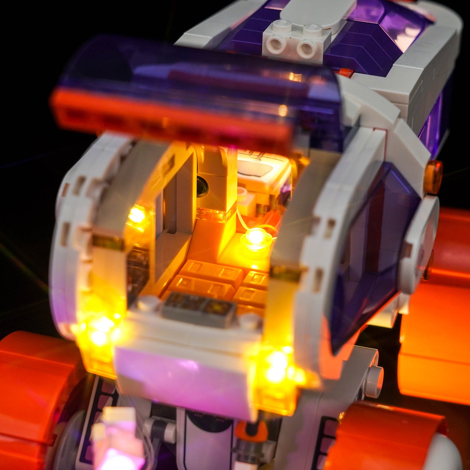 Lighting Effect Details Shown of BrickBling Light Kit for LEGO Space Research Rover 42602