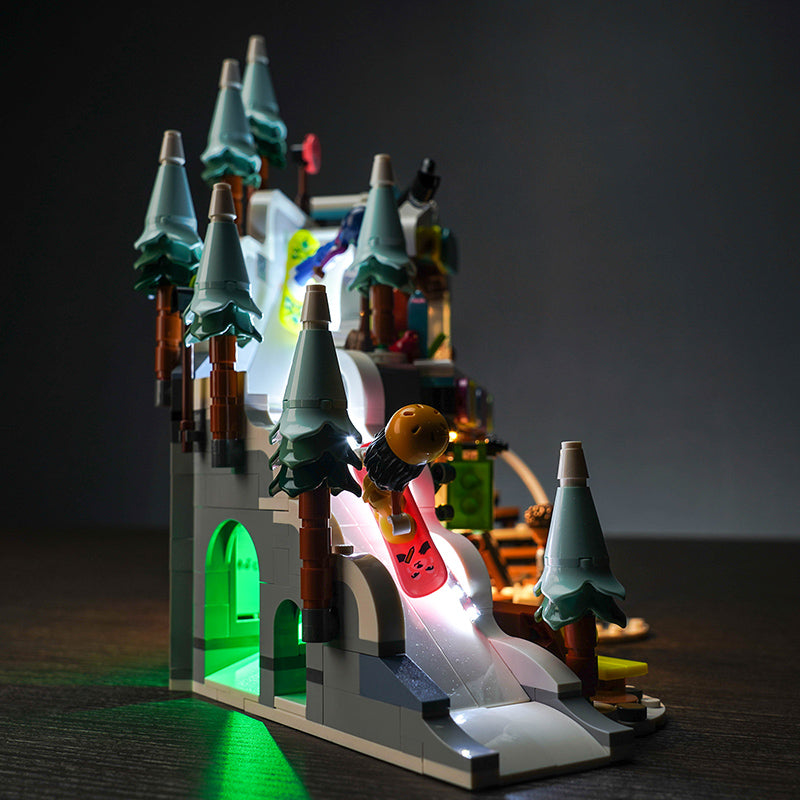 Kit d'éclairage BrickBling pour la piste de ski et le café LEGO Holiday 41756