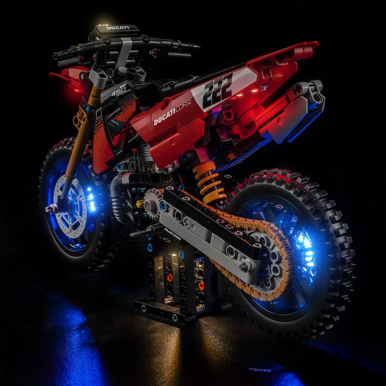 BrickBling Light Kit for LEGO Technic Ducati Desmo450 MX Factory Motorcycle 42238
