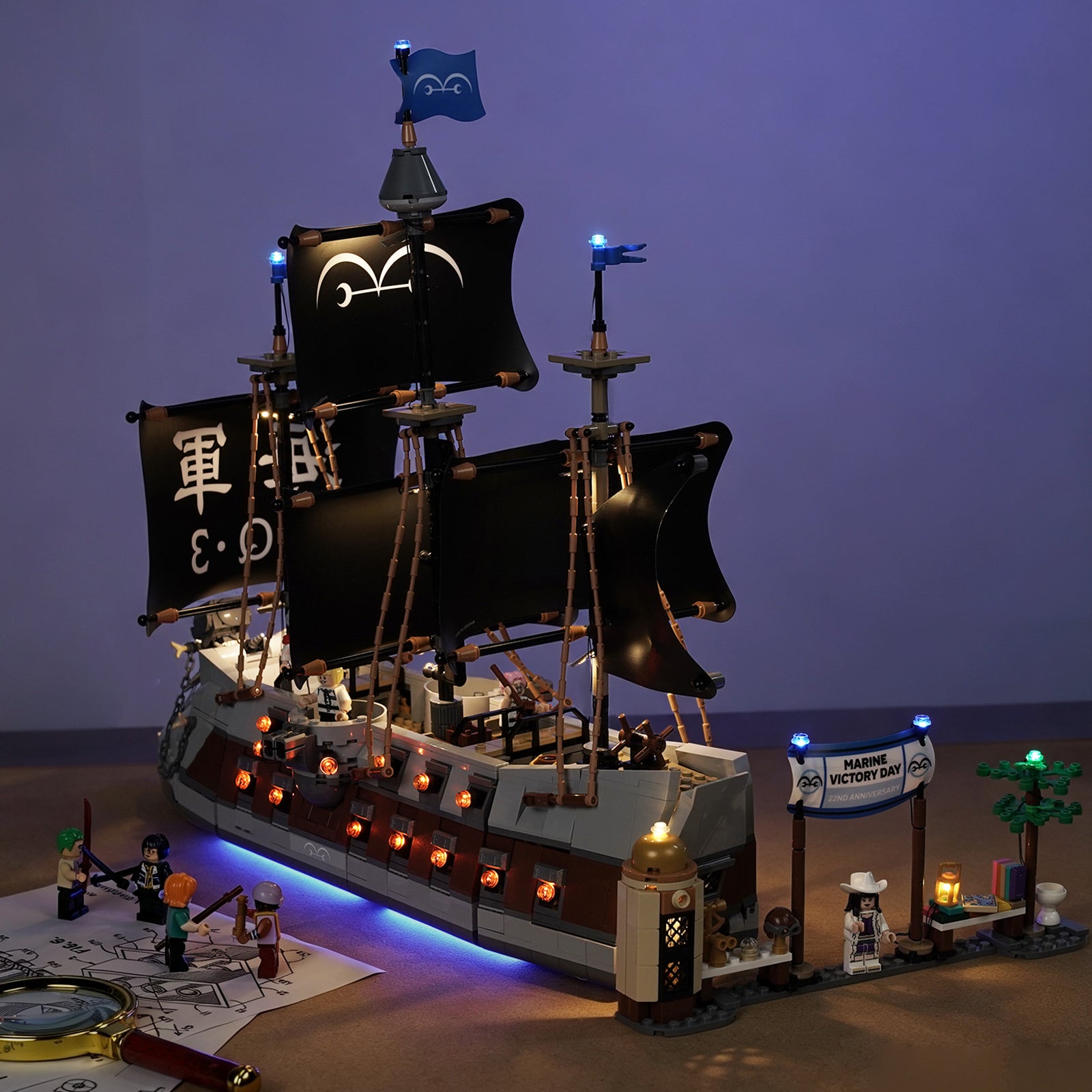 BrickBling Light Kit for LEGO One Piece Garp's Marine Battleship 75646