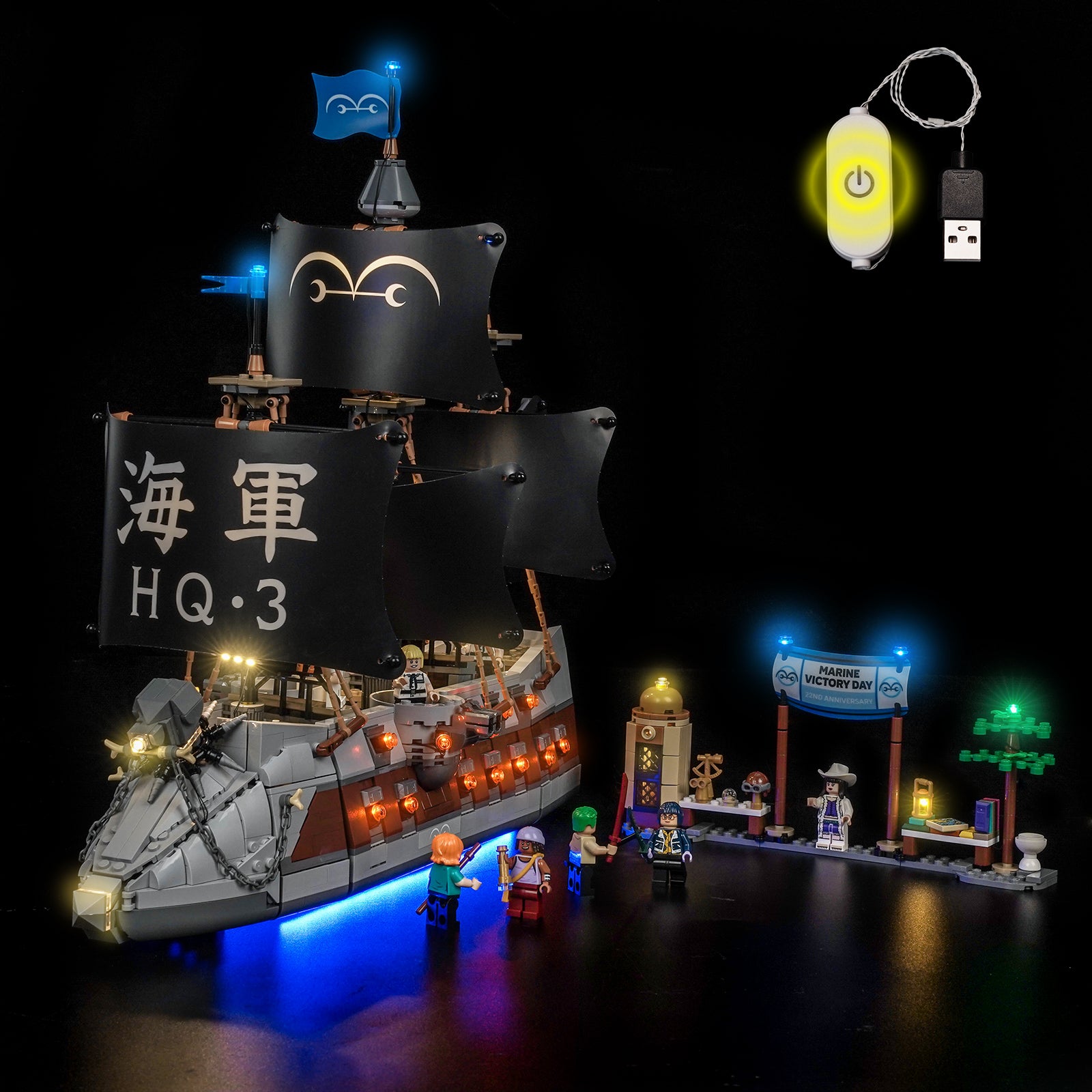 BrickBling Light Kit for LEGO One Piece Garp's Marine Battleship 75646