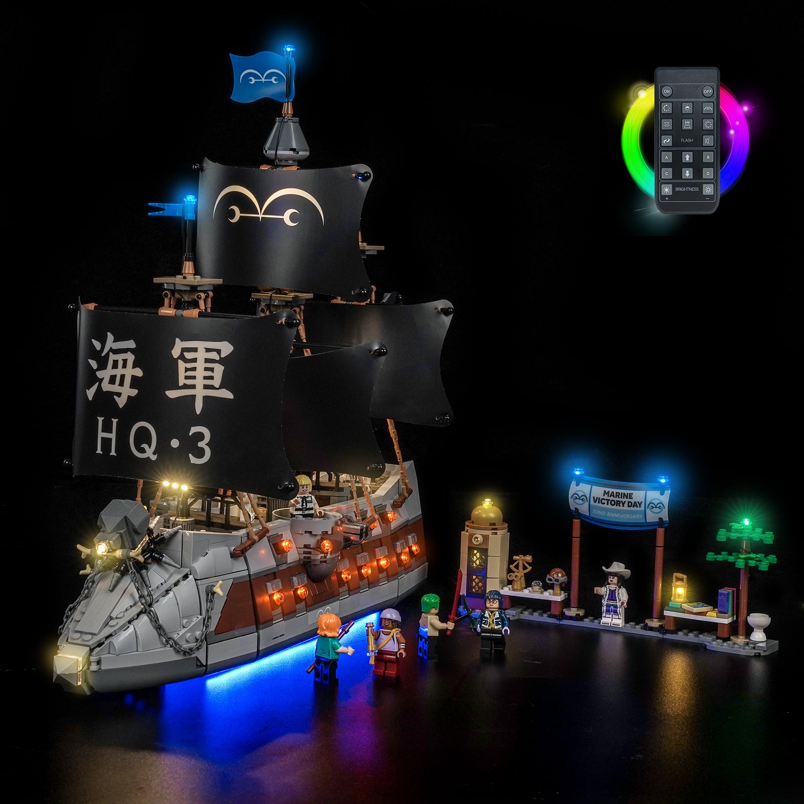 BrickBling Light Kit for LEGO One Piece Garp's Marine Battleship 75646