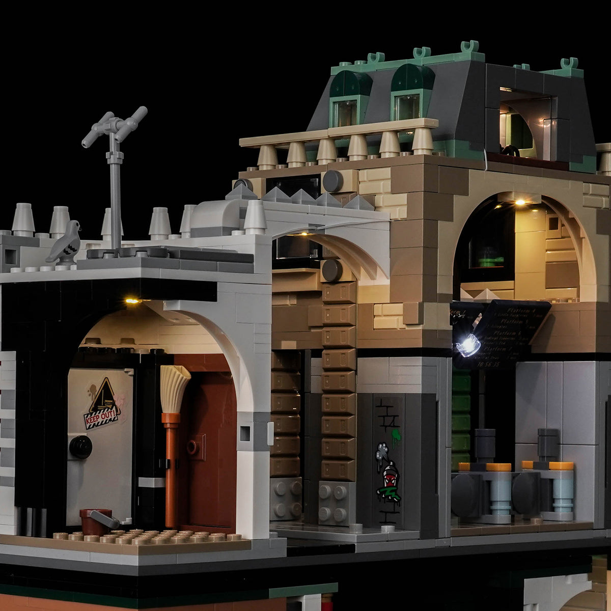 LEGO Ministry of Magic 76476 BrickBling Lights – Side Arcade with Warm Illuminated Interior Details