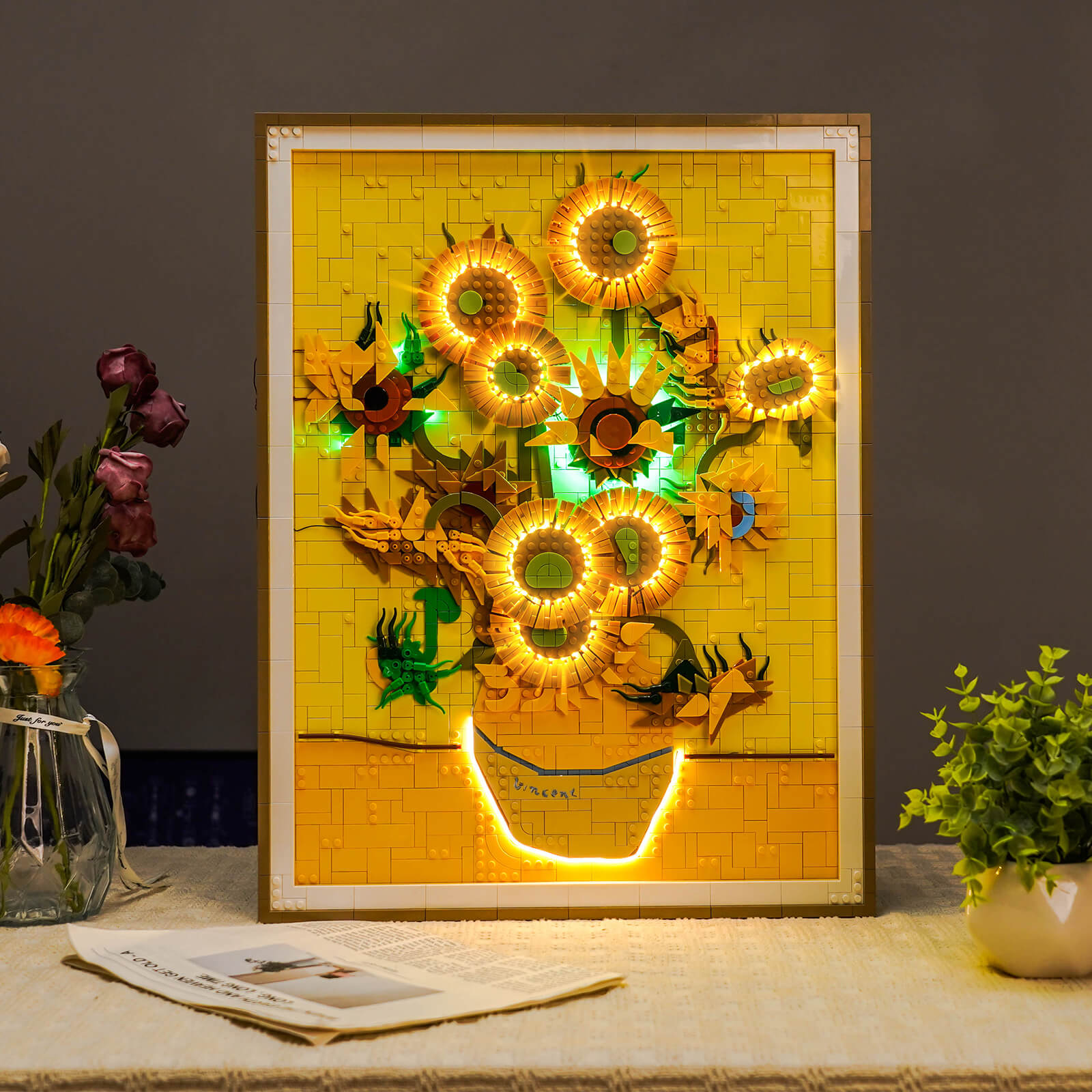 BrickBling Light Kit for LEGO Art Vincent van Gogh - Sunflowers 31215 Customized version