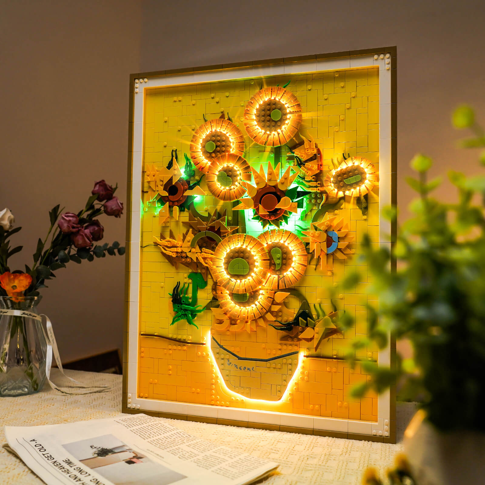 BrickBling Light Kit for LEGO Art Vincent van Gogh - Sunflowers 31215 Customized version