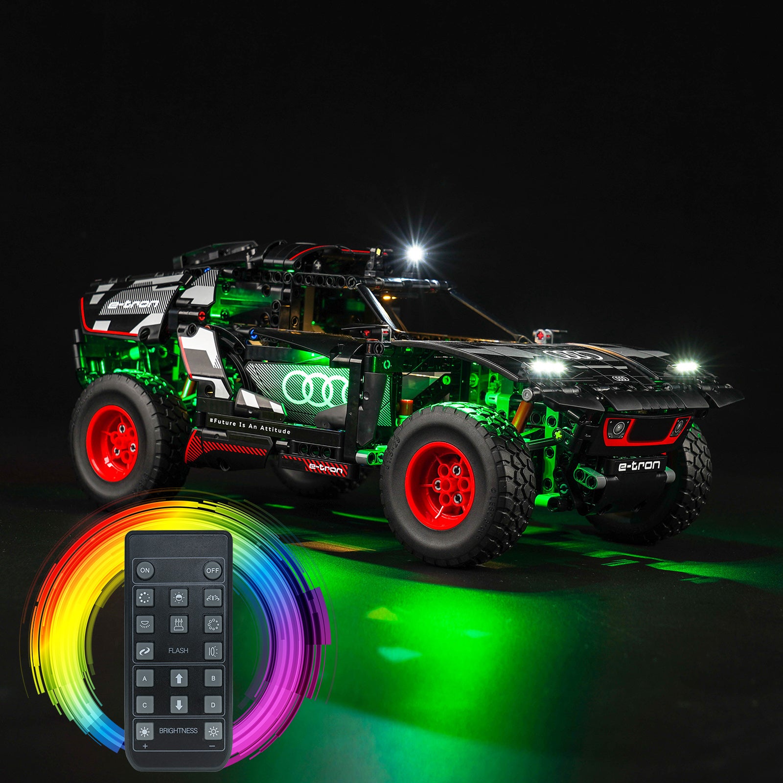 BrickBling Light Kit for LEGO Technic Audi RS Q e-tron 42160 GC Version Remote control version