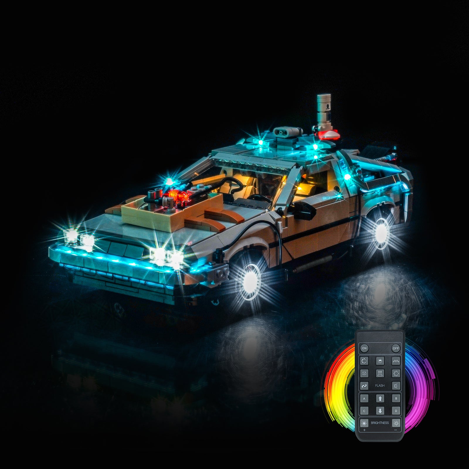BrickBling Light Kit for LEGO Icons Back to the Future Time Machine 10300 New Version 