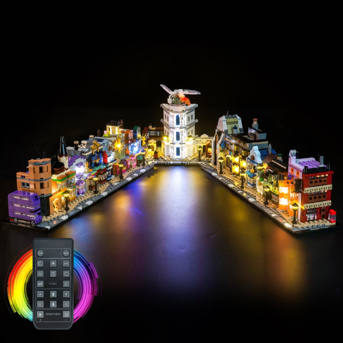 BrickBling Light Kit for LEGO Harry Potter Diagon Alley™ Wizarding Shops 76444 Remote Control Version