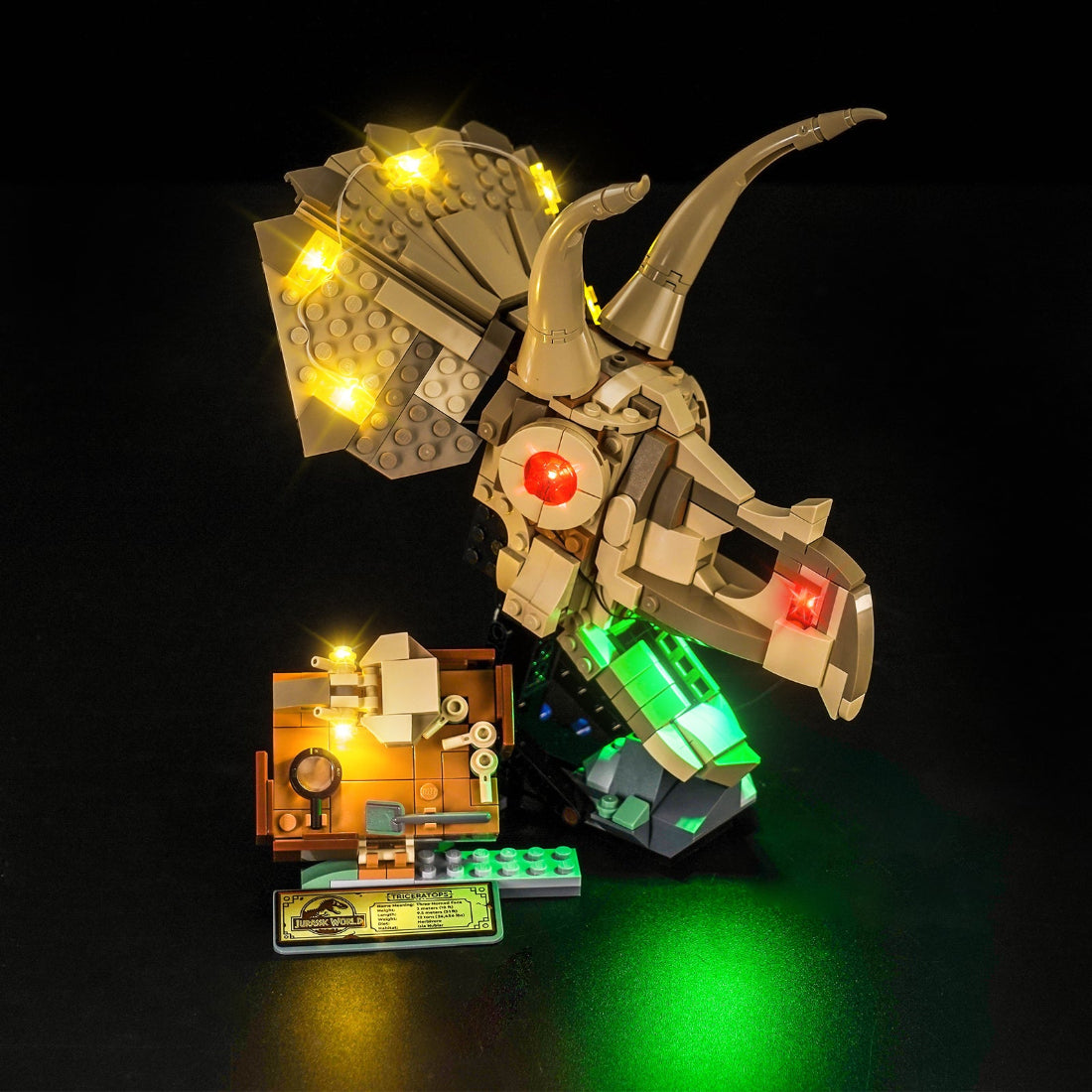 BrickBling Light Kit for LEGO Jurassic World Dinosaur Fossils: Triceratops Skull 76969