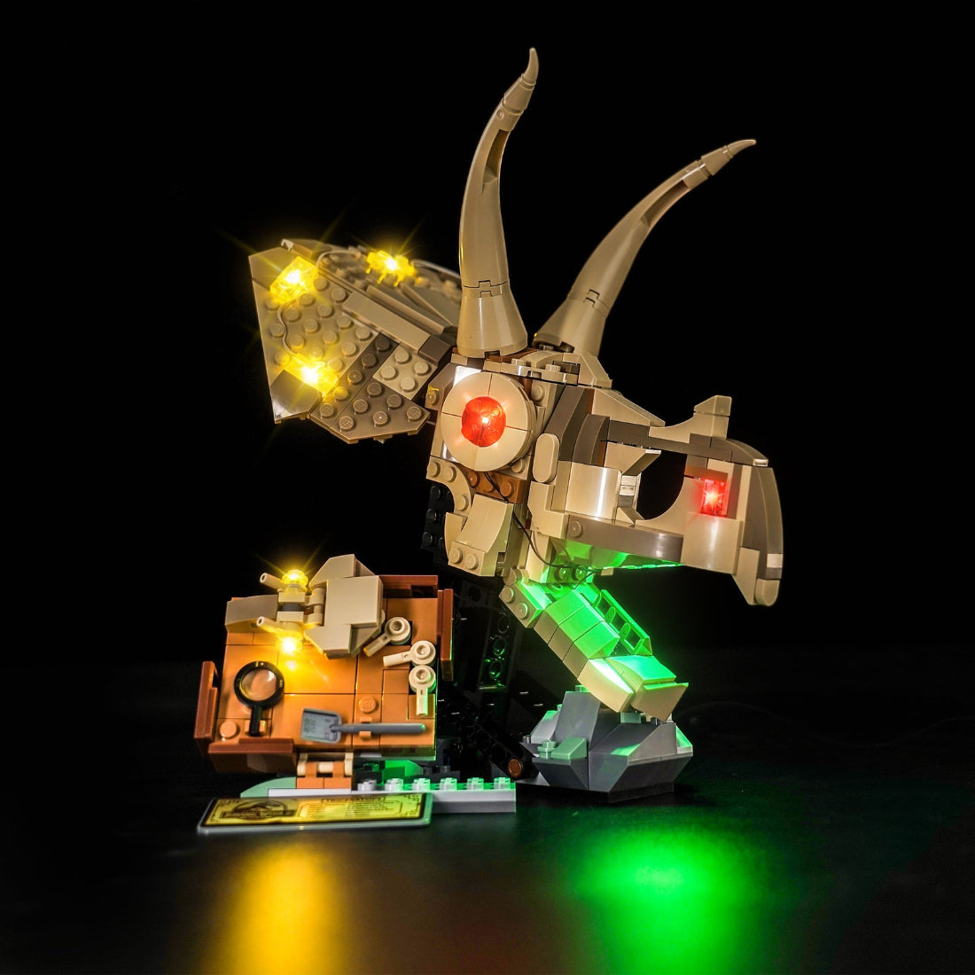 BrickBling Light Kit for LEGO Jurassic World Dinosaur Fossils: Triceratops Skull 76969
