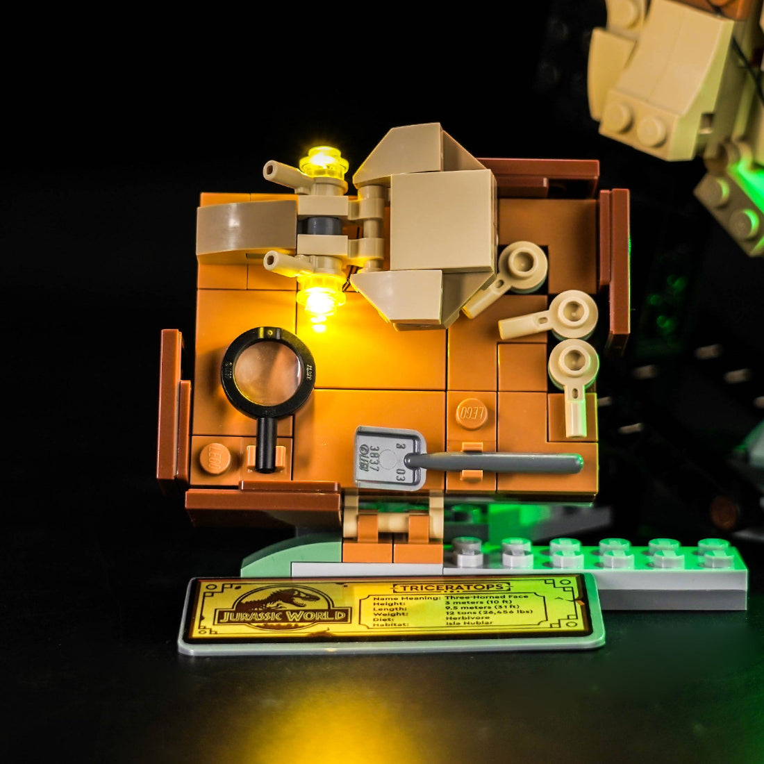 BrickBling Light Kit for LEGO Jurassic World Dinosaur Fossils: Triceratops Skull 76969