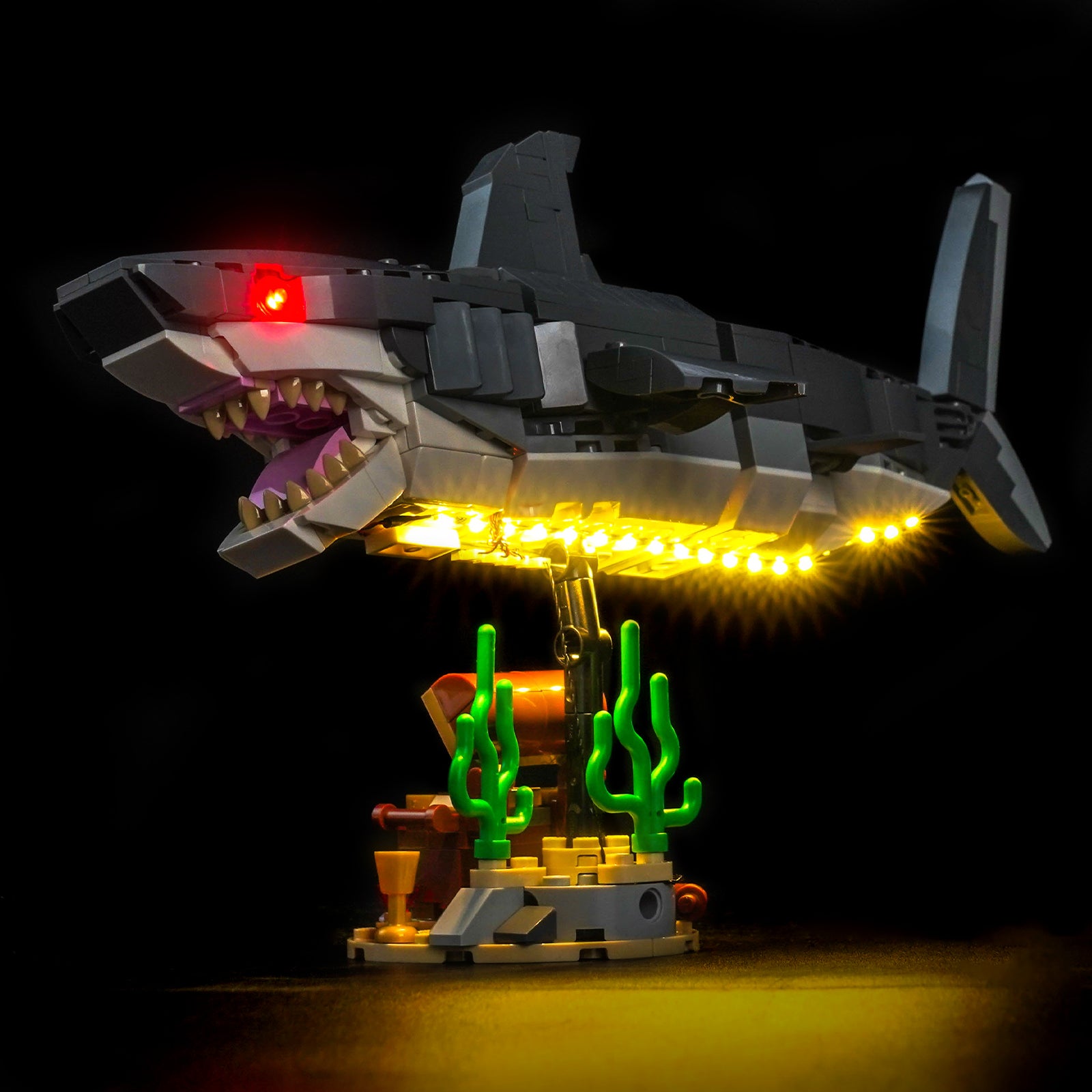 BrickBling Light Kit for LEGO Creator 3-in-1 Fierce Shark with a Treasure Chest 31381