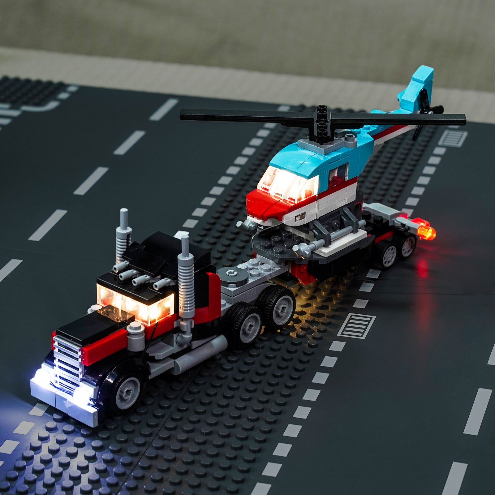 BrickBling Light Kit for LEGO Creator 3-in-1 Flatbed Truck with Helicopter 31146