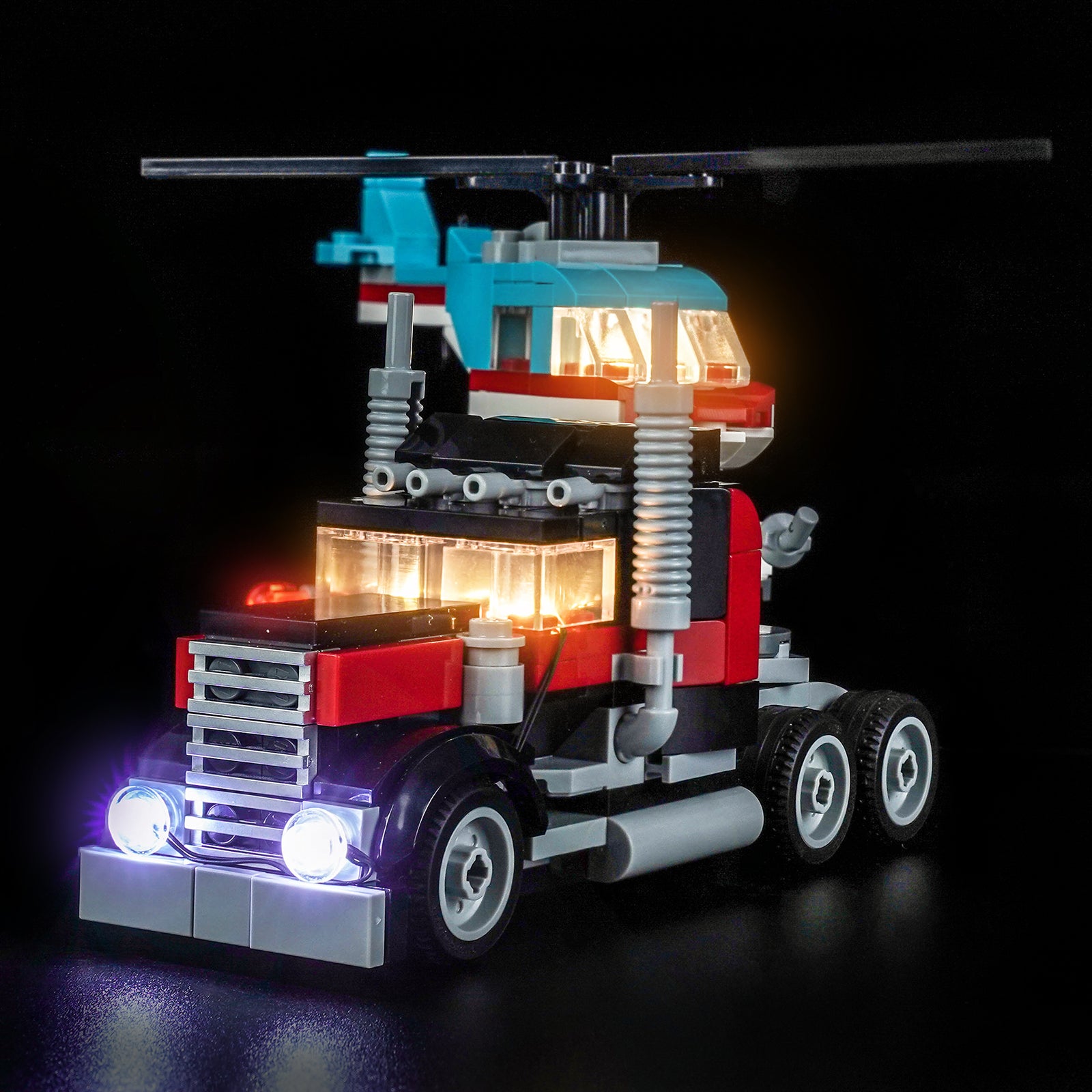 LED Light Kit for LEGO Flatbed Truck with Helicopter 31146