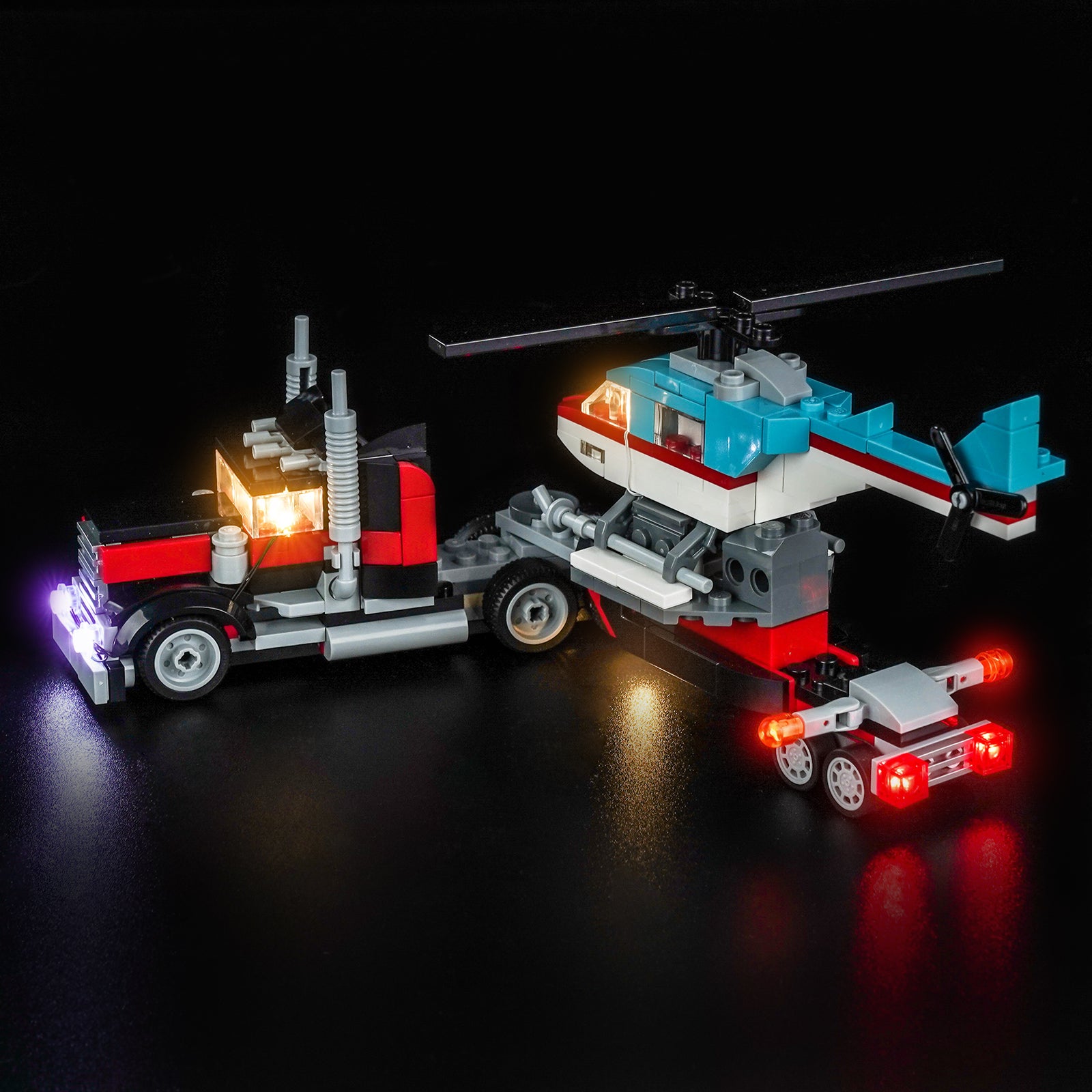 BrickBling Light Kit for LEGO Creator 3-in-1 Flatbed Truck with Helicopter 31146