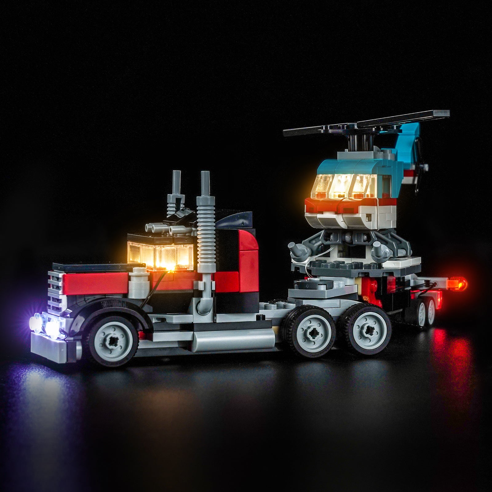 BrickBling Light Kit for LEGO Creator 3-in-1 Flatbed Truck with Helicopter 31146