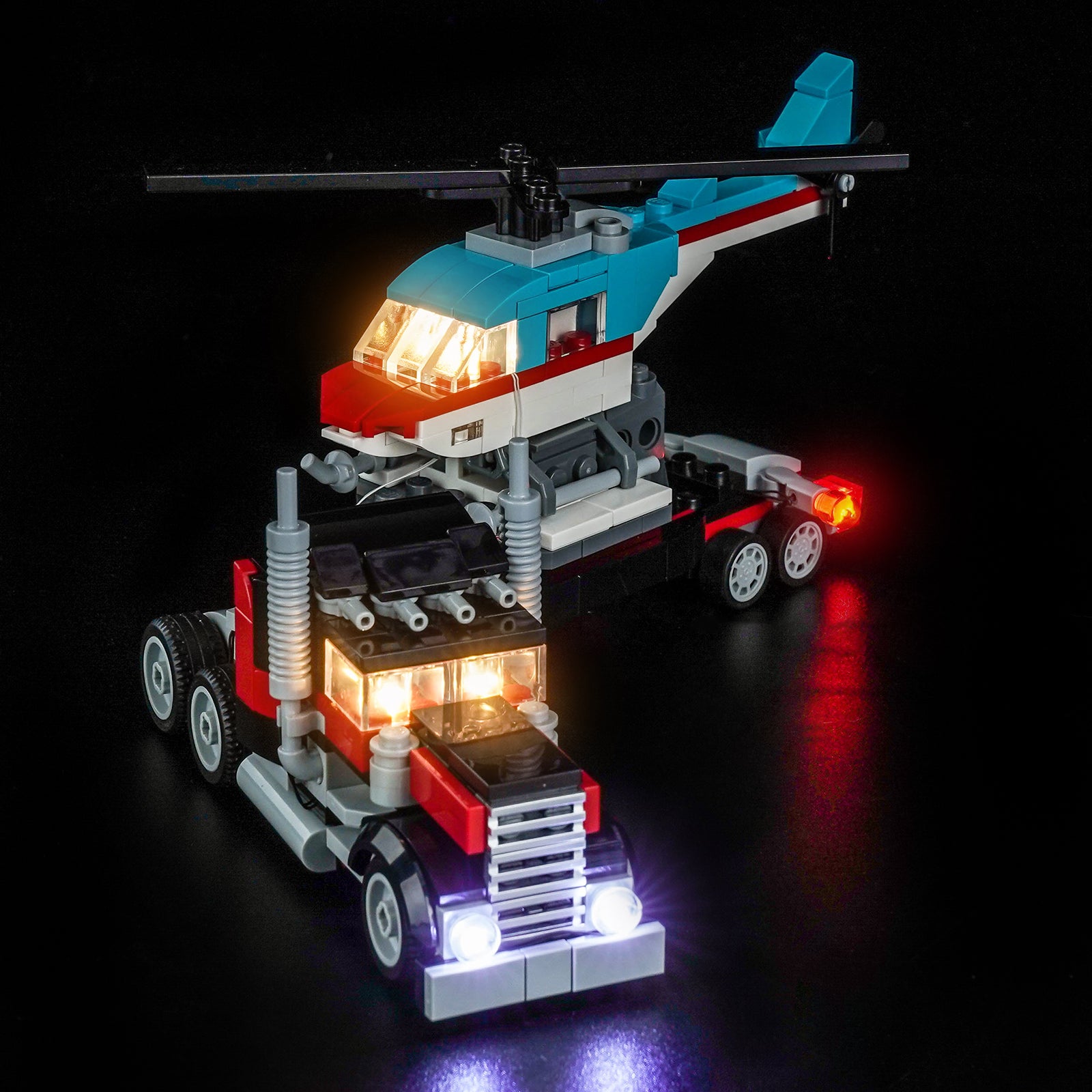 BrickBling Light Kit for LEGO Creator 3-in-1 Flatbed Truck with Helicopter 31146