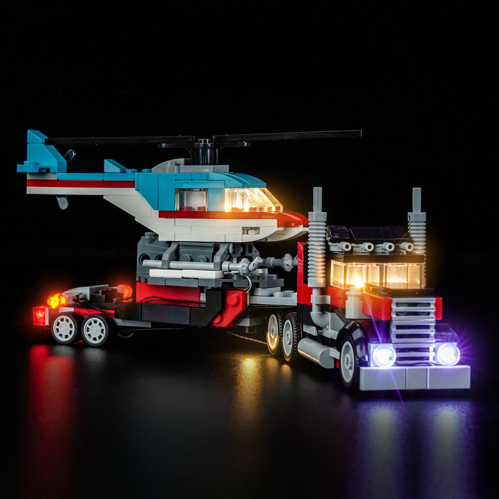 BrickBling Light Kit for LEGO Creator 3-in-1 Flatbed Truck with Helicopter 31146
